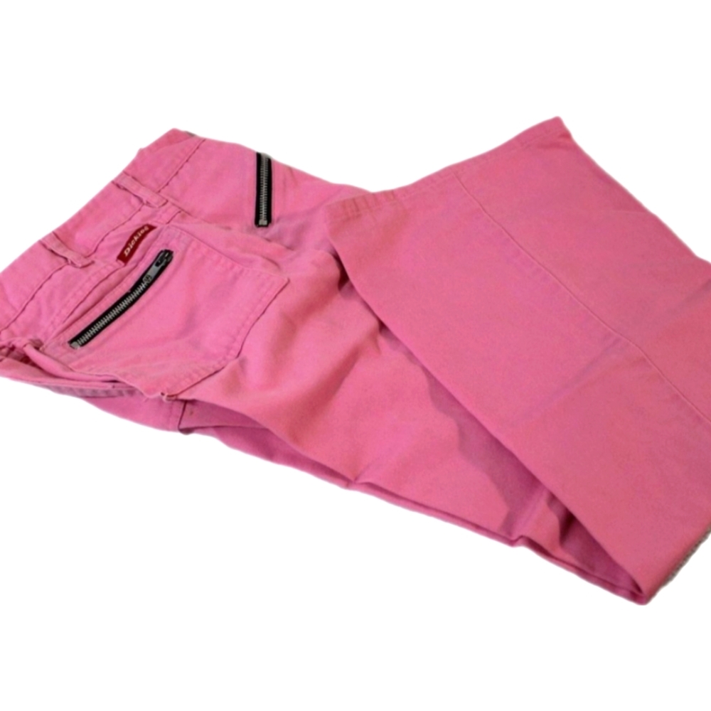 💖 Vintage Pink Dickies Black Zippers Juniors Size 7